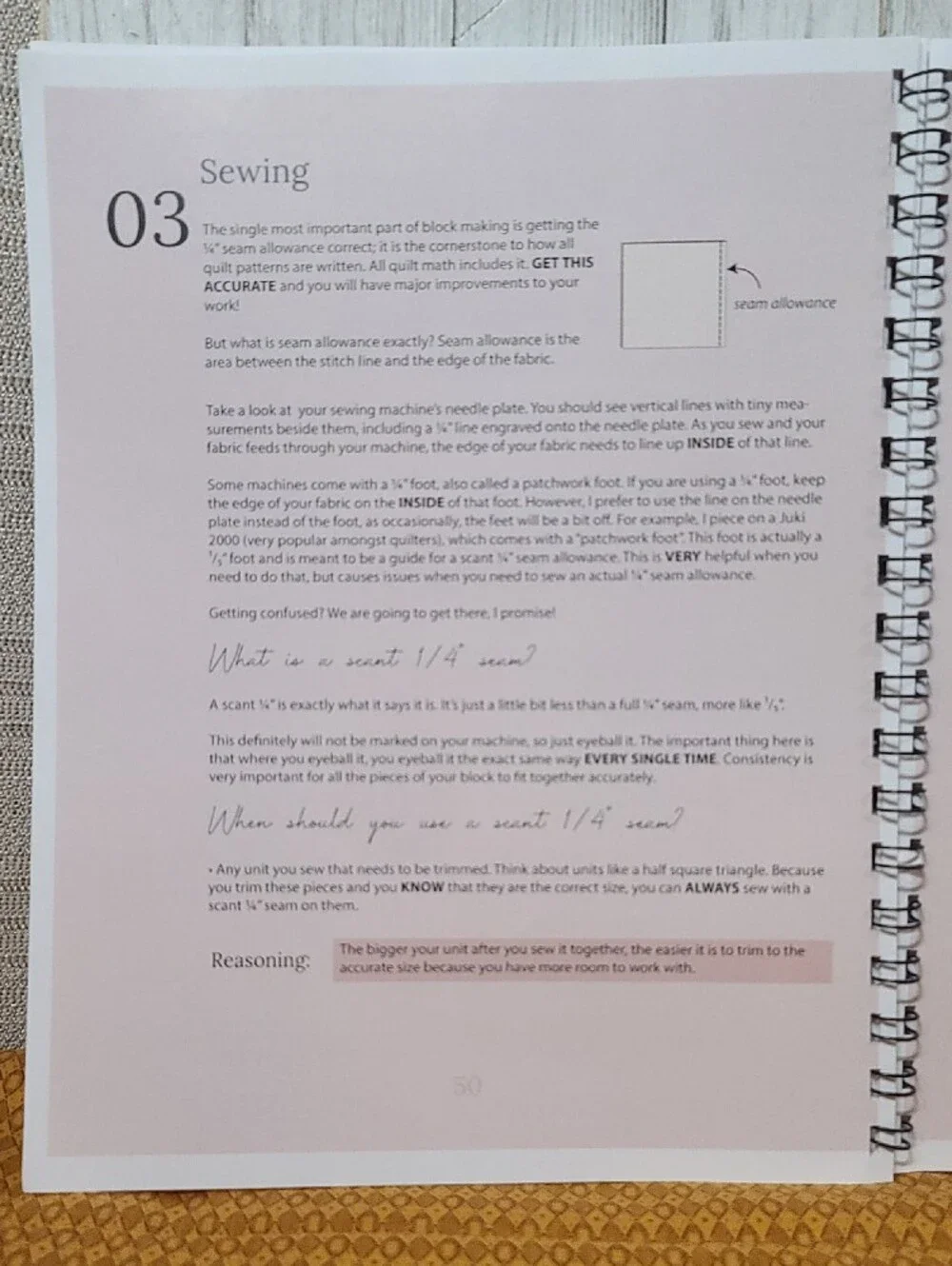 Quilting Journal — Spiral Softcover Pink Notebook for Notes & Planning NWT